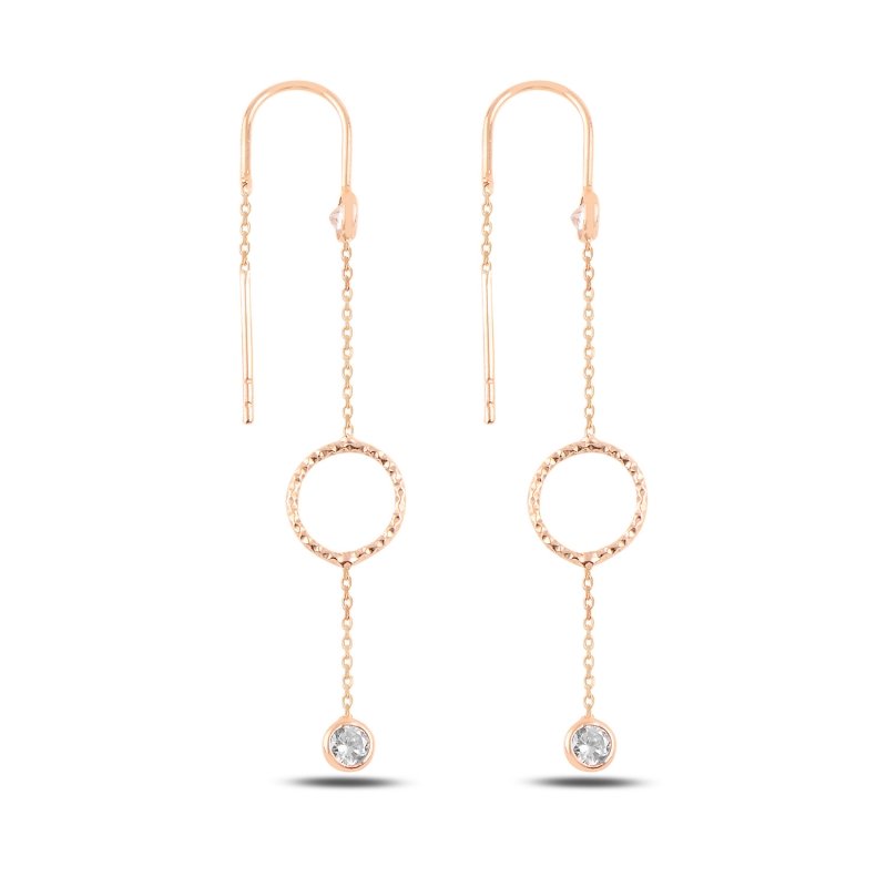 Hoop & CZ Threader Earrings - E95473