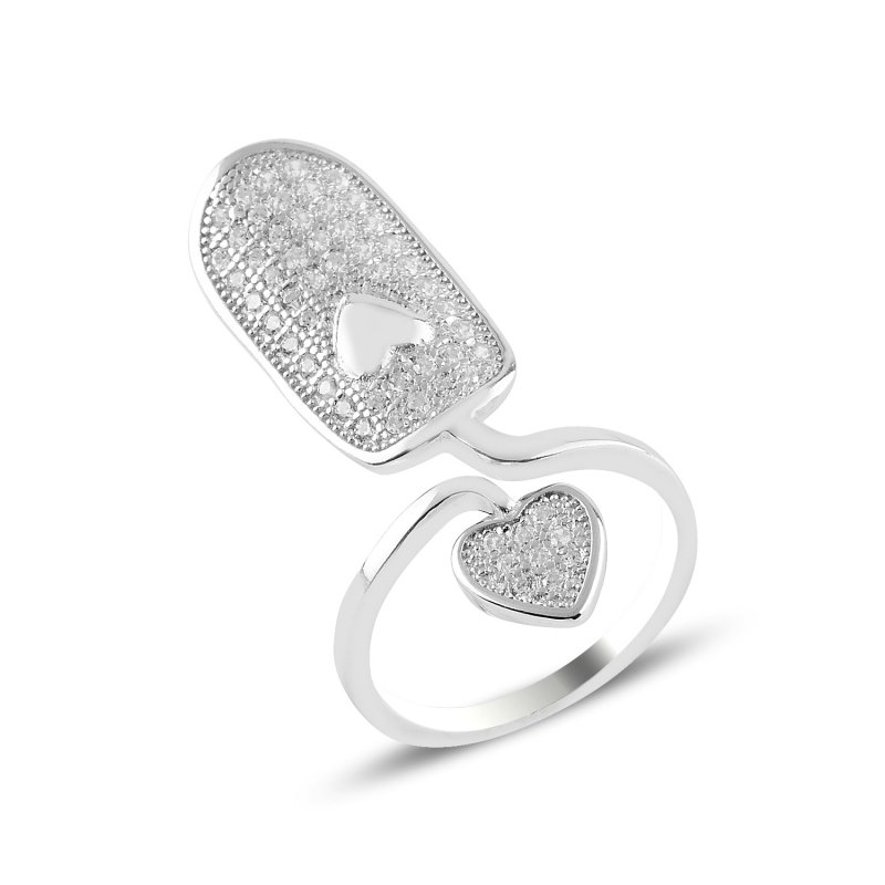 Heart CZ Adjustable Size Ring - R95813