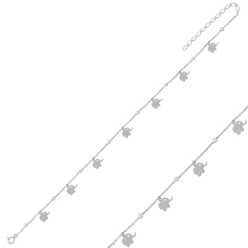 Ball & Dangle Elephant Anklet - ANK95874