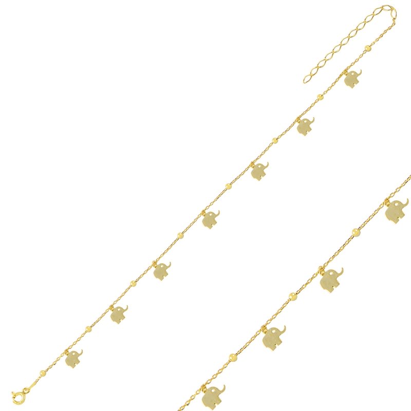 Ball & Dangle Elephant Anklet - ANK95874