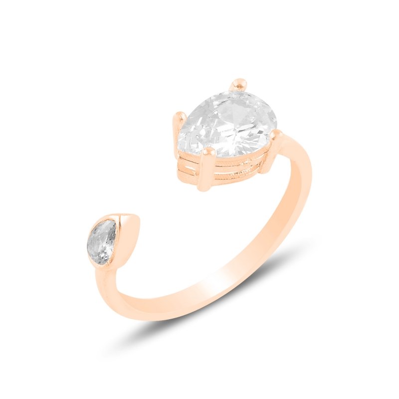 Teardrop CZ Solitaire Adjustable Size Ring - R96690