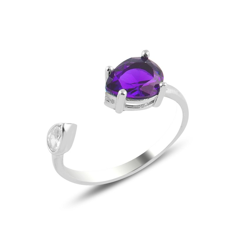 Teardrop Colored CZ Solitaire Adjustable Size Ring - R96706