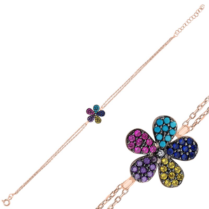Daisy Multi Color CZ Bracelet - B96759