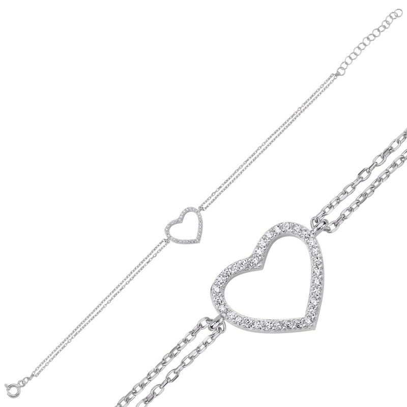 Heart CZ Bracelet - B96760