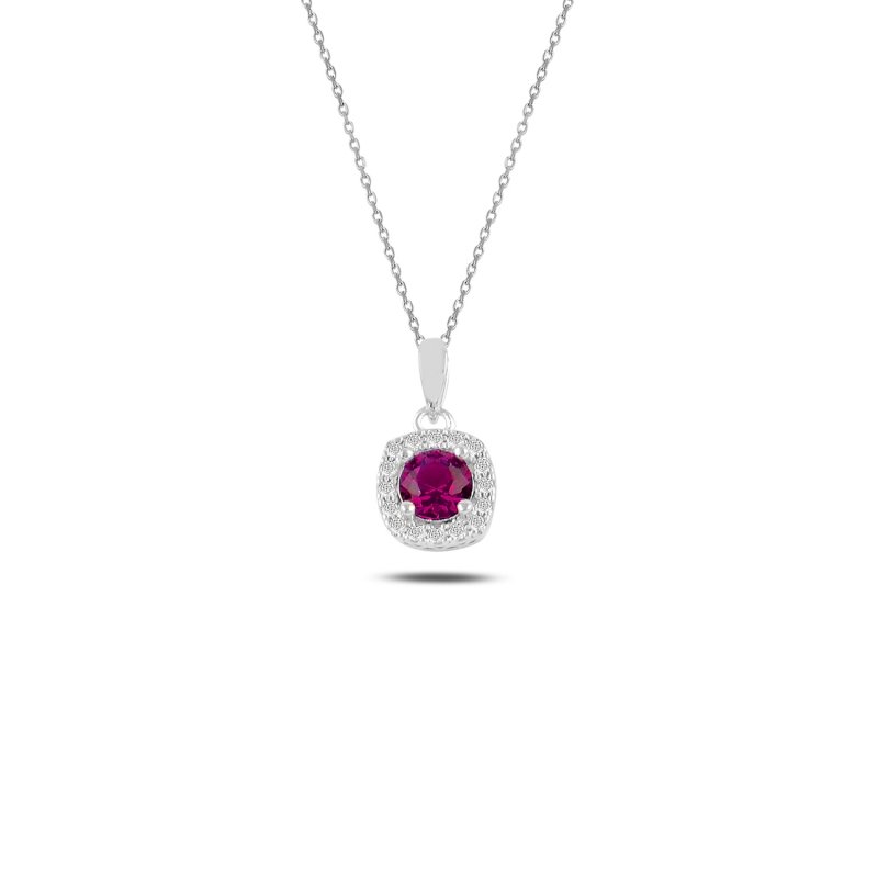 Solitaire Colored CZ Necklace - N96780