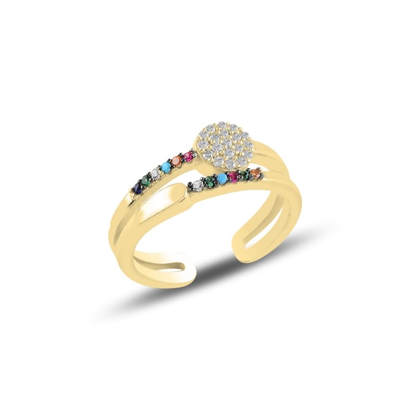 Multi Color CZ Adjustable Size Ring - R96788