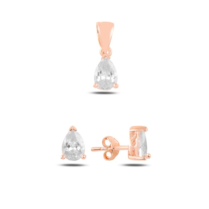Teardrop CZ Solitaire Set - S96809