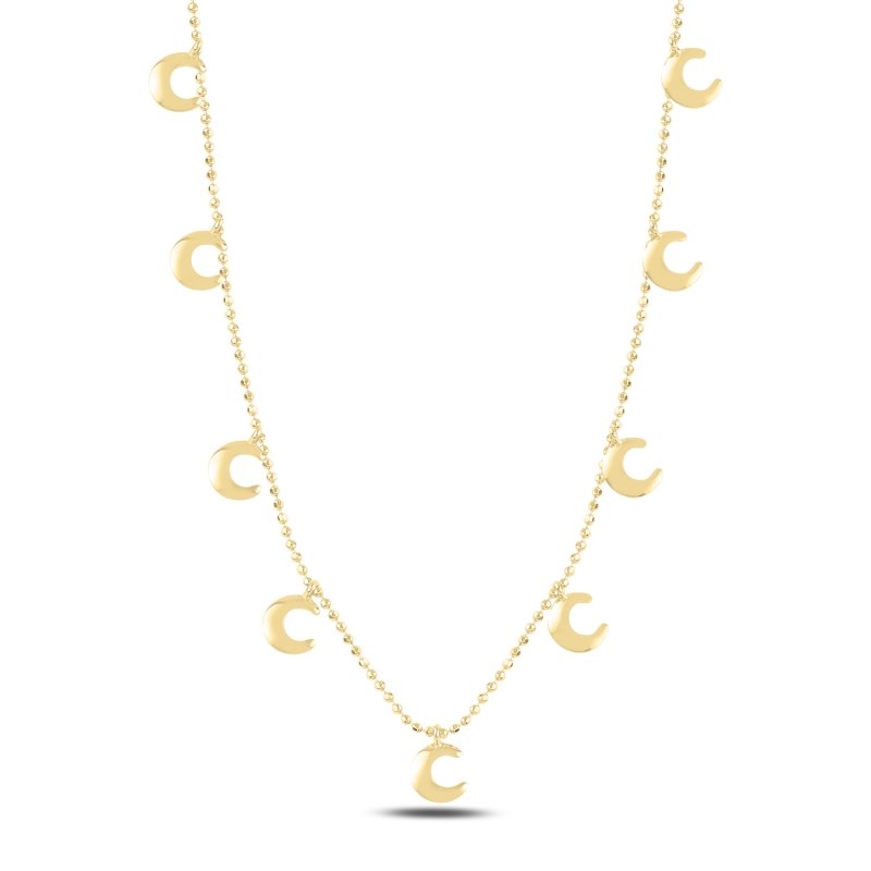 Crescent Moon Dangle Charm Necklace - N97068