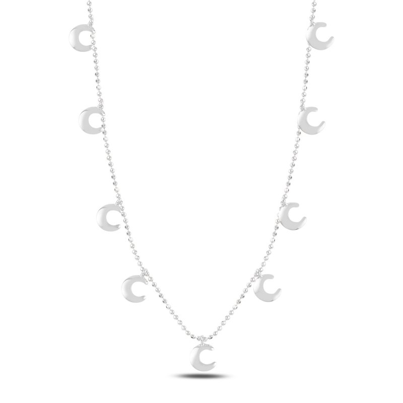Crescent Moon Dangle Charm Necklace - N97068