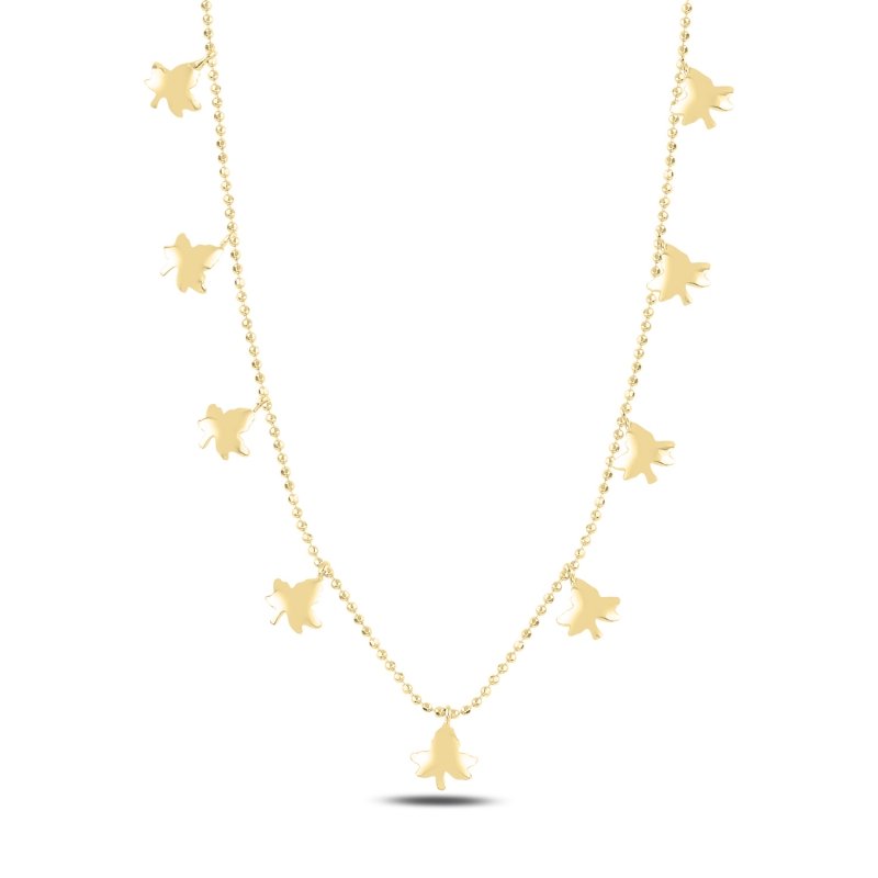 Sycamore Leaves Dangle Charm Necklace - N97072