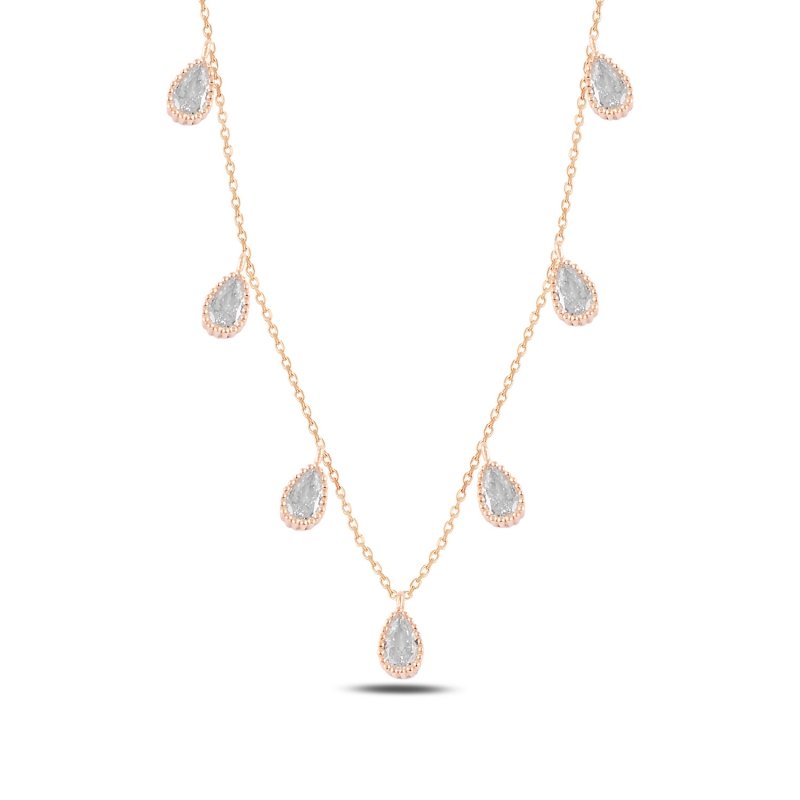 Teardrop CZ Dangle Charm Necklace - N97080