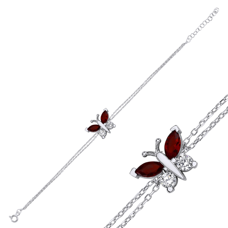 Butterfly Colored CZ Bracelet - B97083
