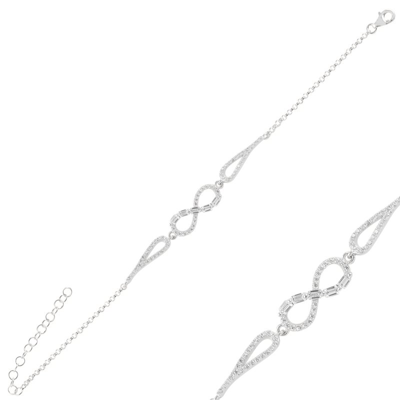 Infinity Baguette CZ Bracelet - B97098