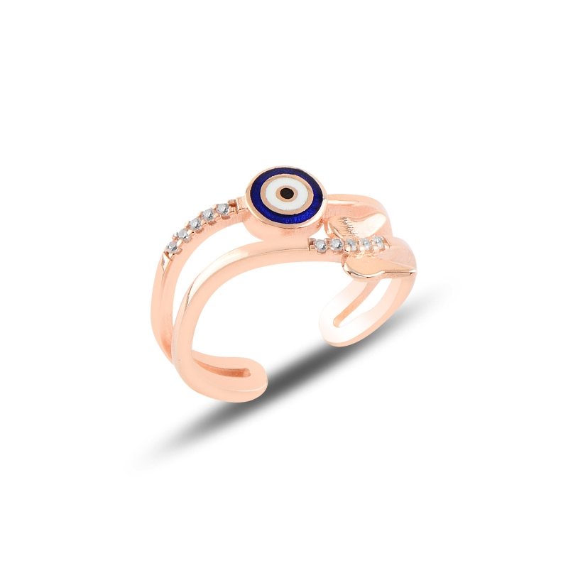 Butterfly & Evil Eye CZ Adjustable Size Ring - R97130
