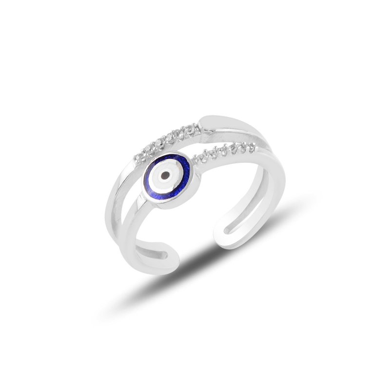 Enamel Butterfly & CZ Adjustable Size Ring - R97134
