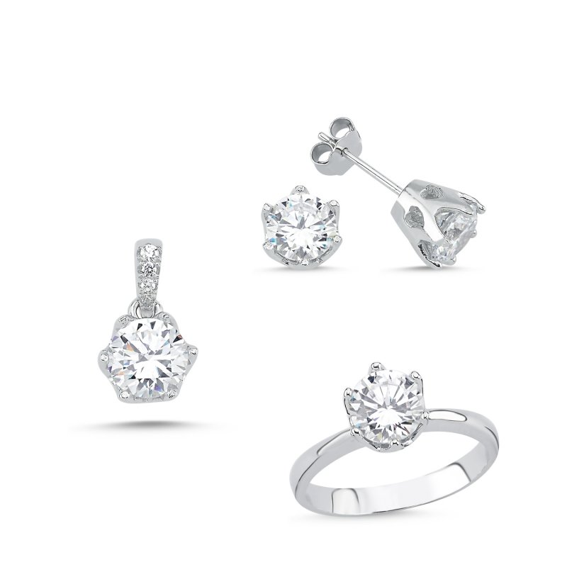 CZ Solitaire Set - S09714
