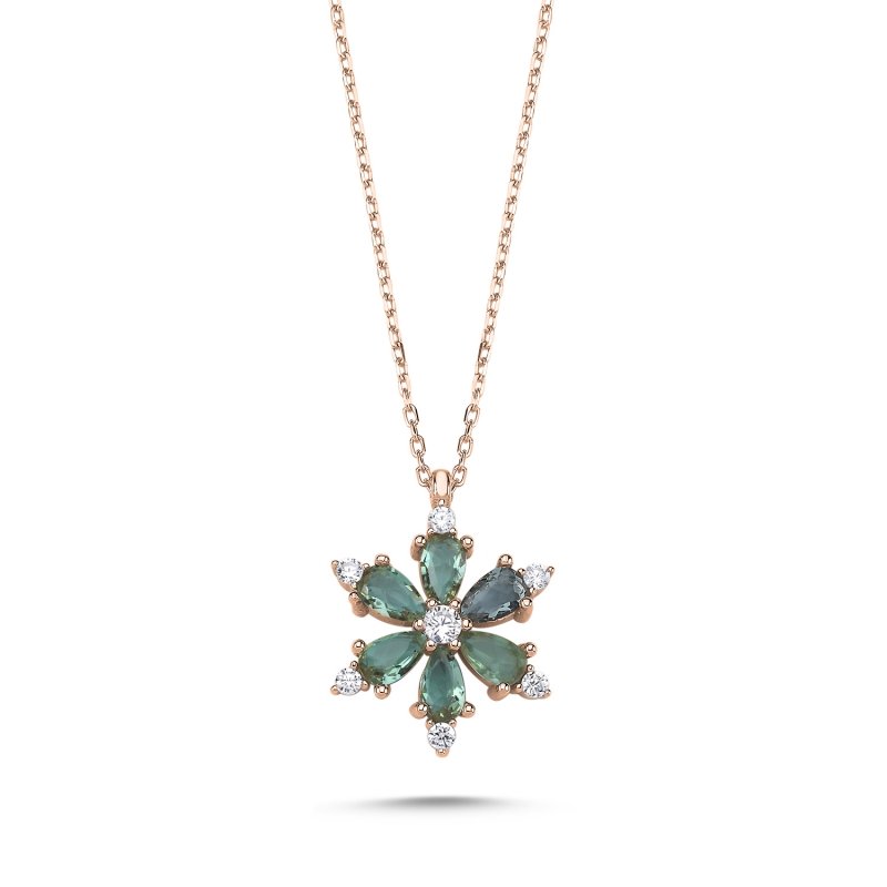 Lotus Flower Zultanit CZ Necklace - N97167