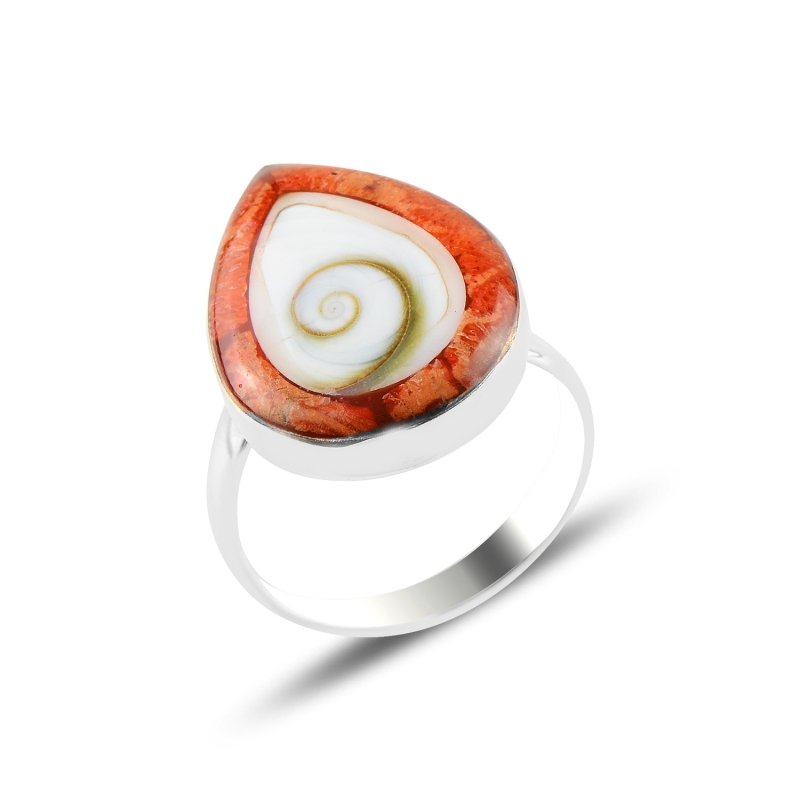 Mother of Pearl Stone Adjustable Ring - R97429