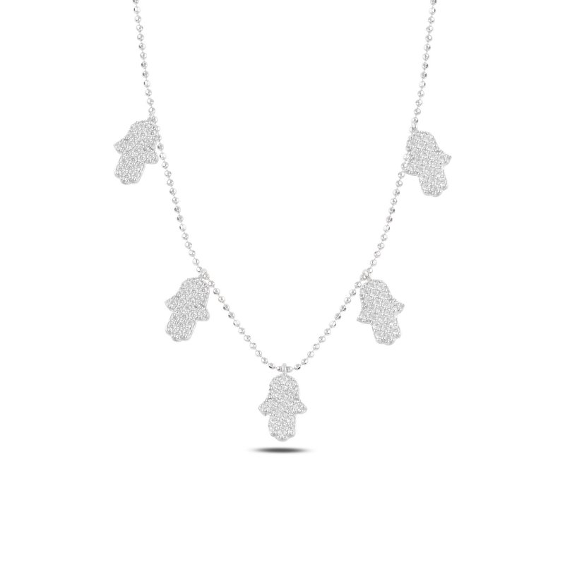 Hamsa CZ Dangle Charm Necklace - N97482