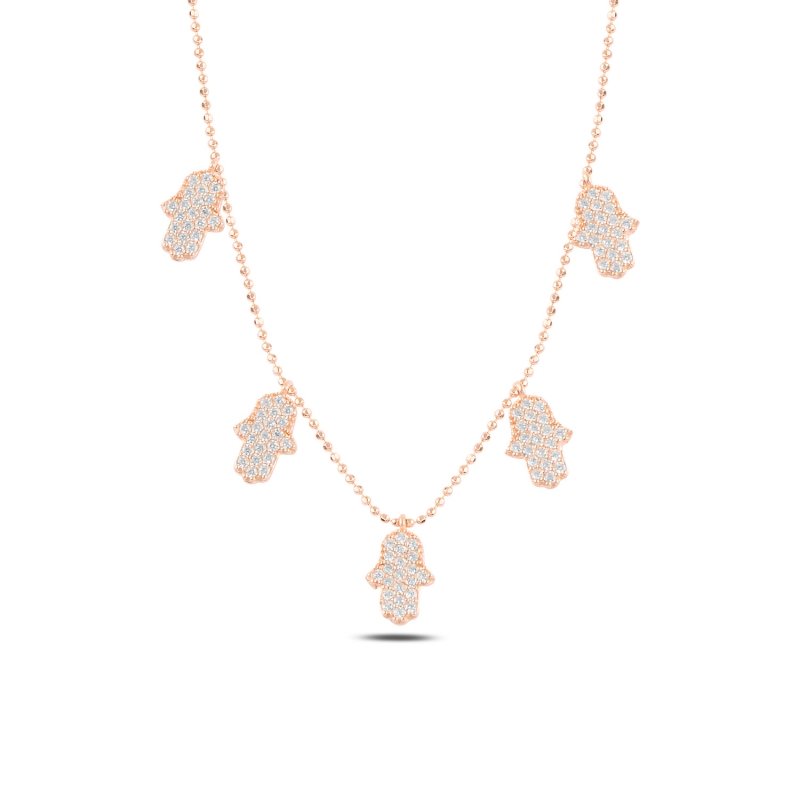 Hamsa CZ Dangle Charm Necklace - N97482
