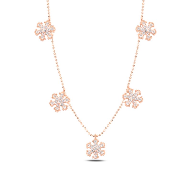 Snowflake CZ Dangle Charm Necklace - N97483