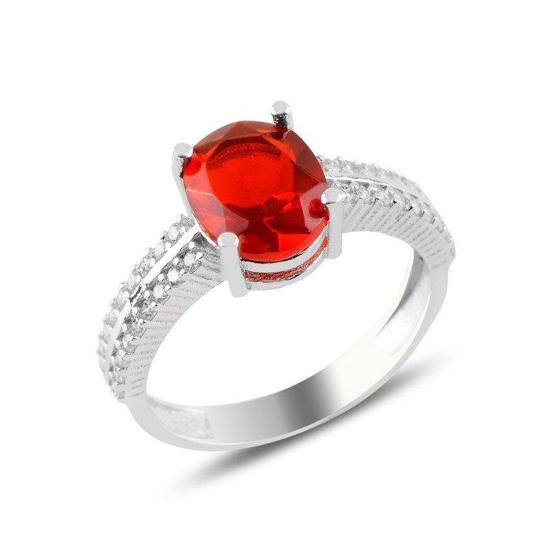 Ruby CZ Solitaire Ring - R97529