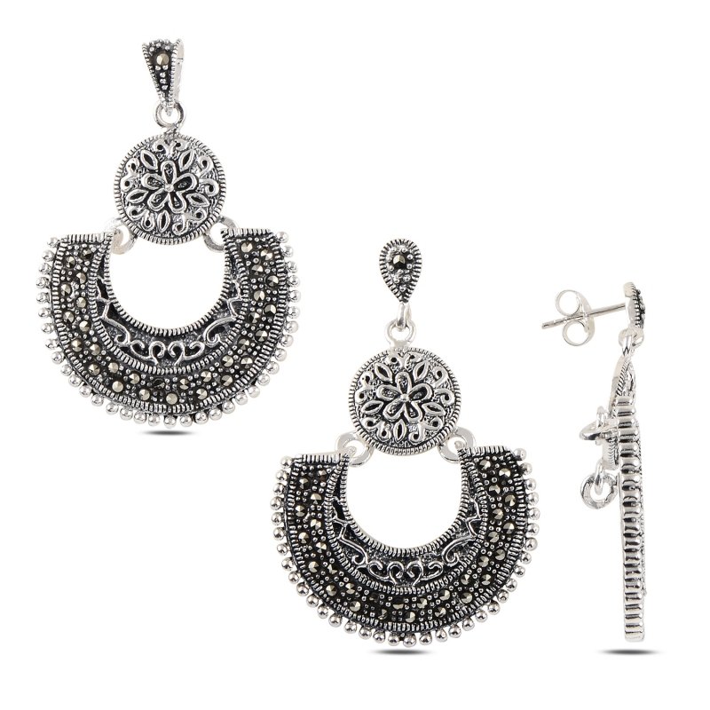 Marcasite Pendant & Earrings Set - S97551