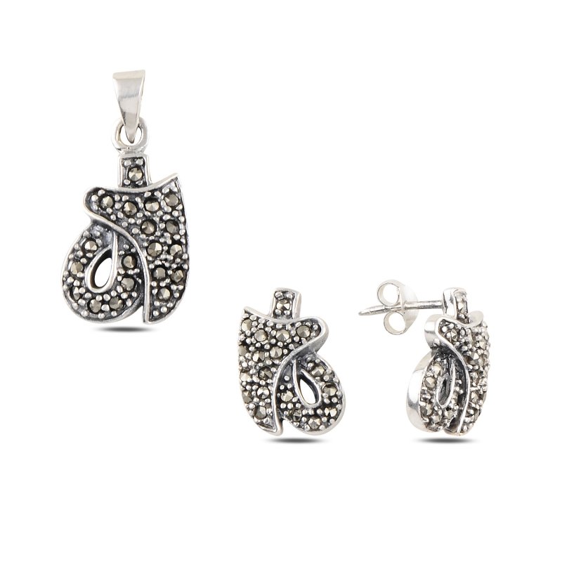 Marcasite Pendant & Earrings Set - S97552