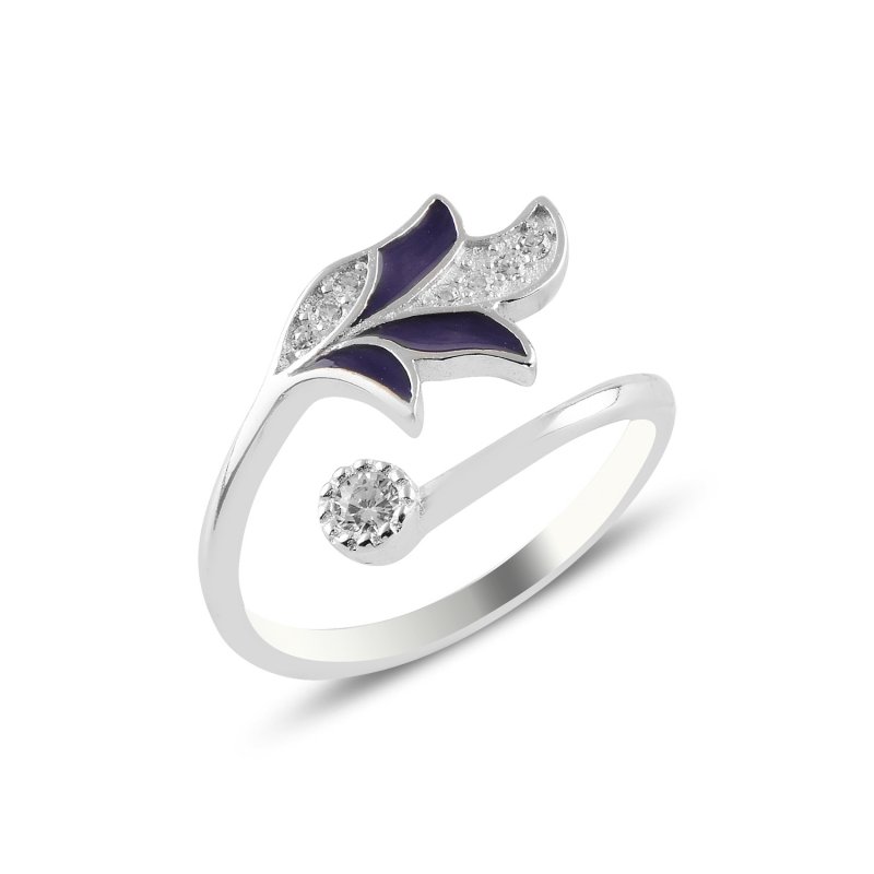 Enamel & CZ Adjustable Size Ring - R97566