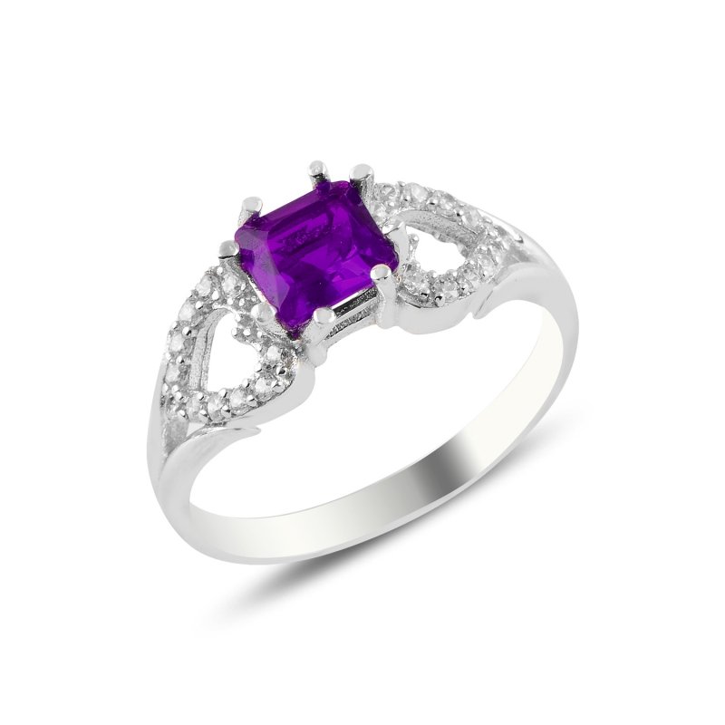 Amethyst CZ Solitaire Ring - R97646