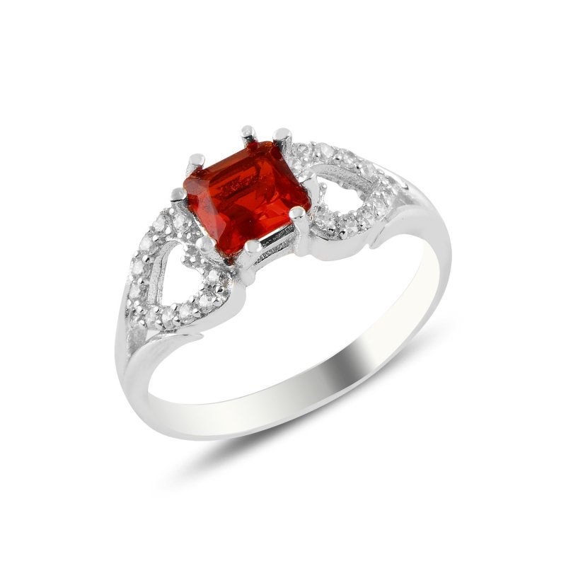 Garnet CZ Solitaire Ring - R97649