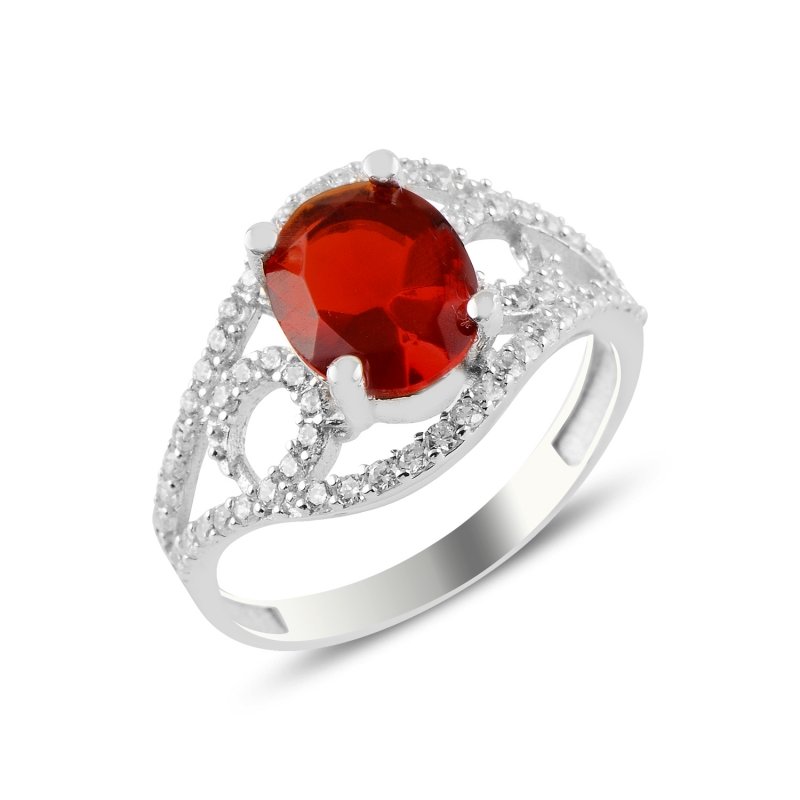 Garnet CZ Solitaire Ring - R97653