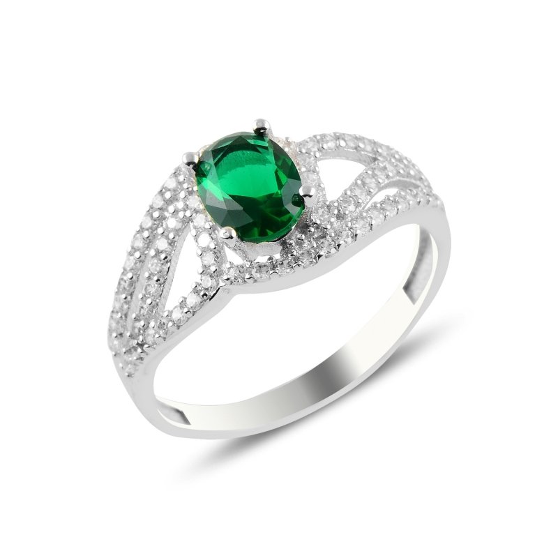 Emerald CZ Solitaire Ring - R97656