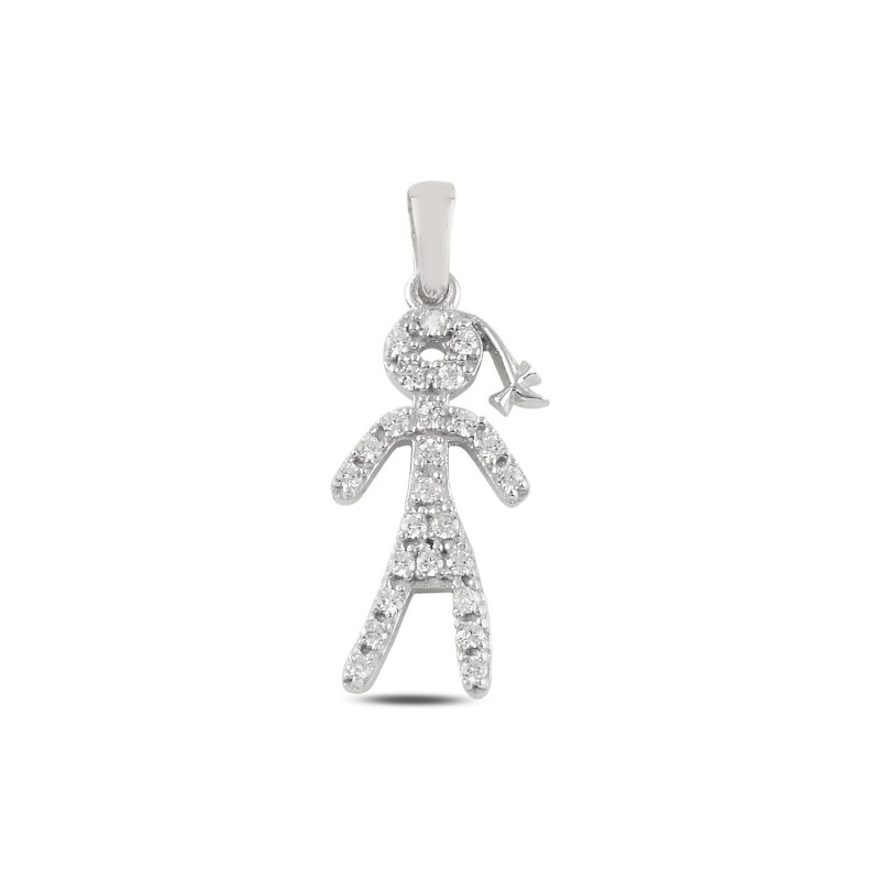 Stickman CZ Pendant - P97829