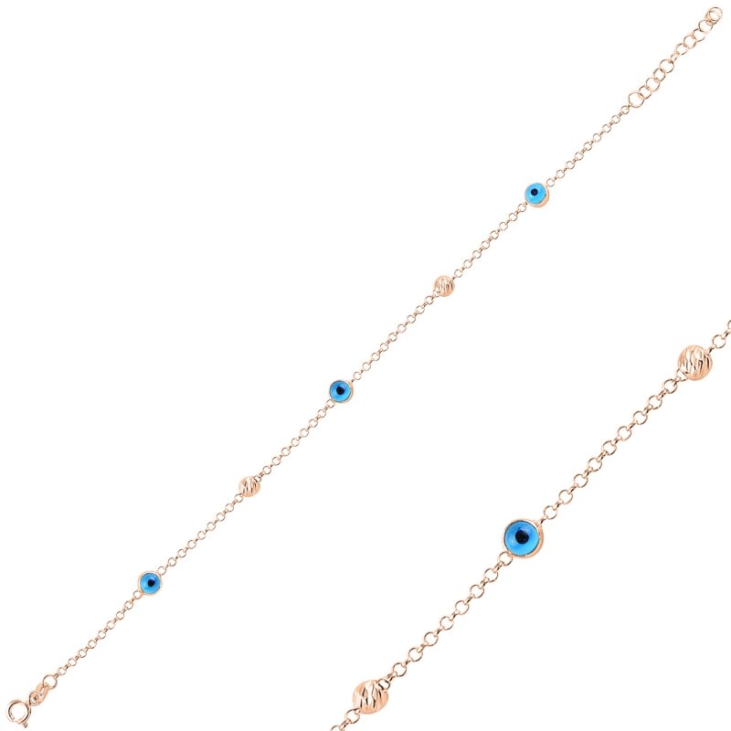 Evil Eye & Diamond Cut Ball Bracelet - B97977