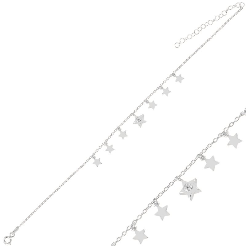 Dangle Star CZ Anklet - ANK97991