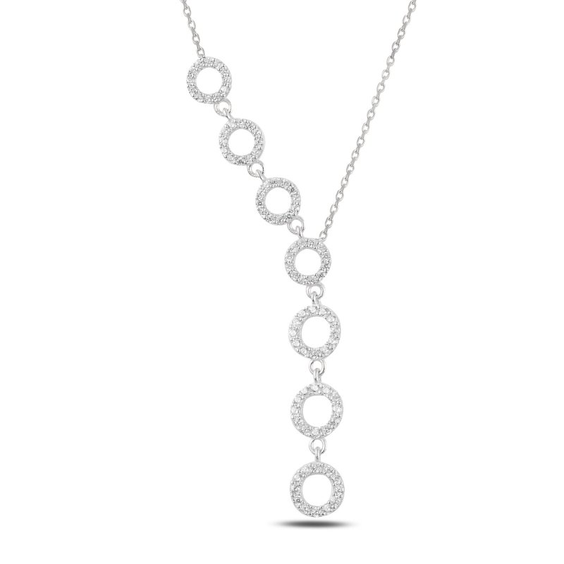 Round CZ Dangle Y Necklace - N97992