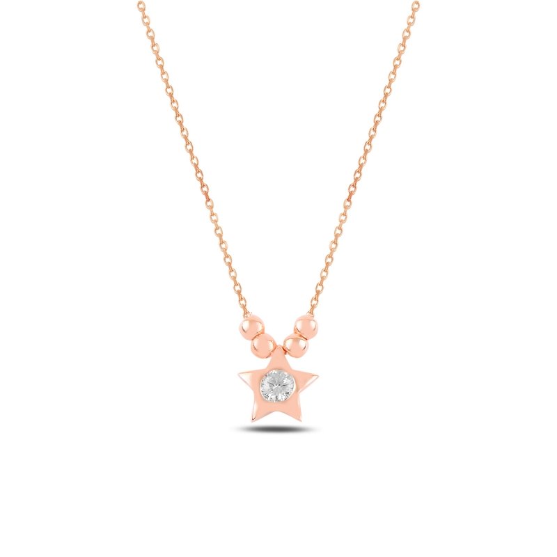 Ball & Star Solitaire CZ Necklace - N98006