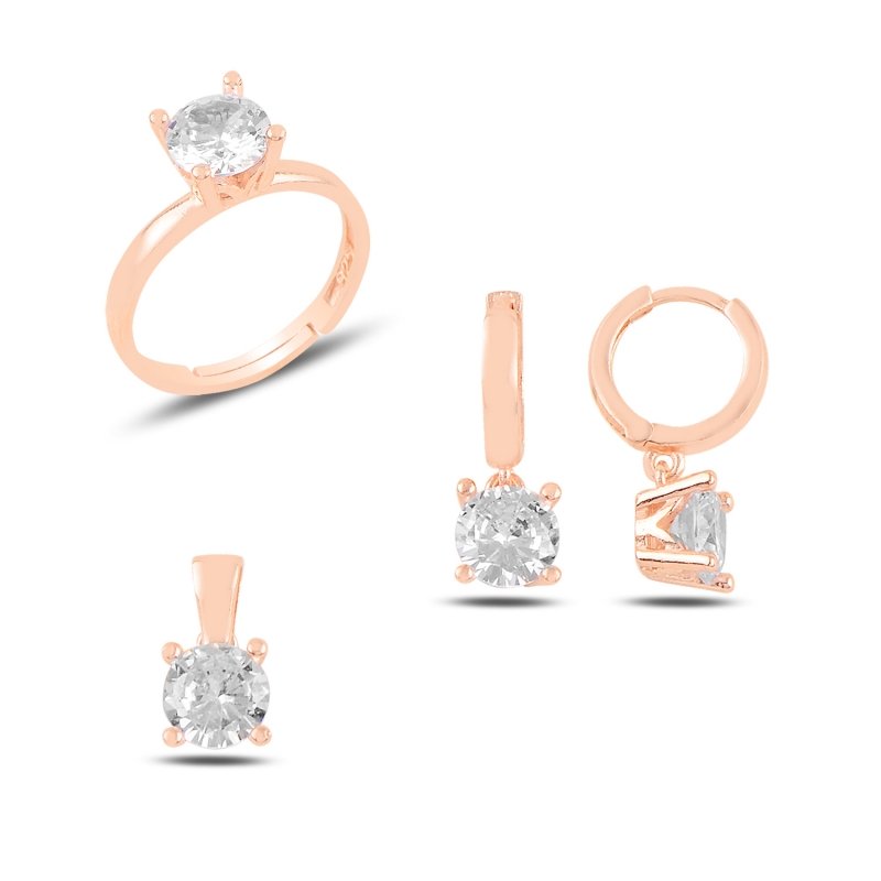Solitaire CZ Adjustable Size Ring Set - S98021