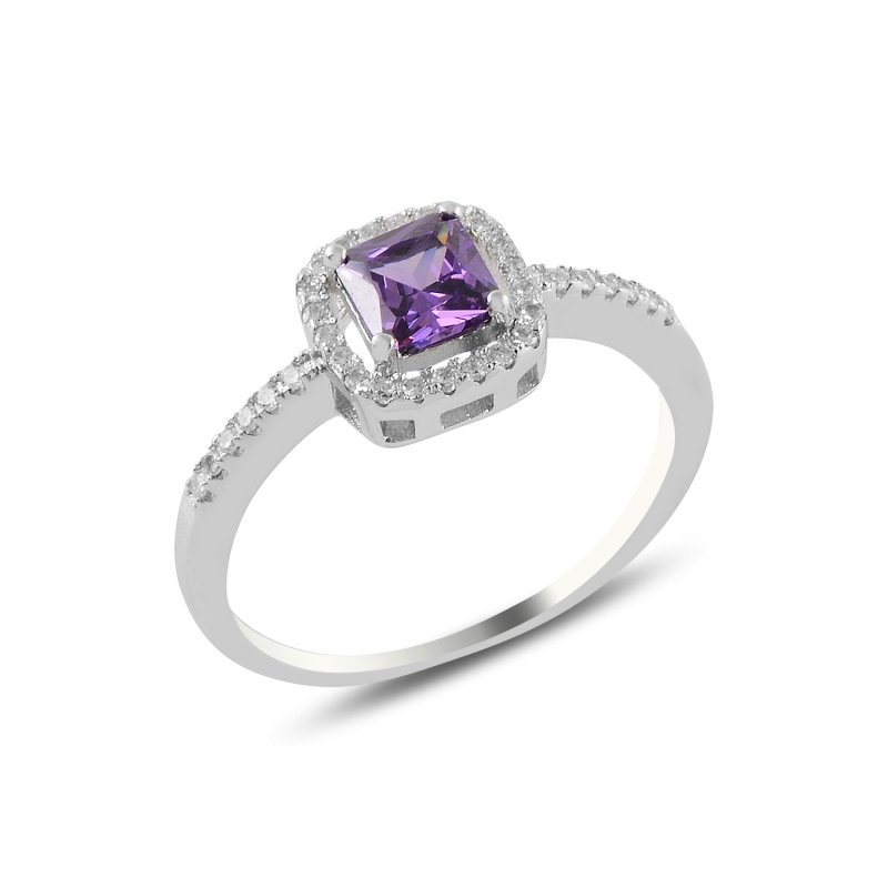 Half Eternity & Solitaire CZ Ring - R98296