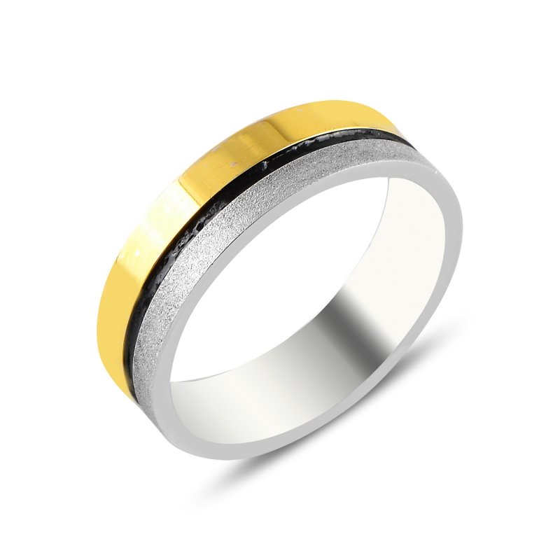 Sandblasted Dual Color 6mm Band Ring - WR98354
