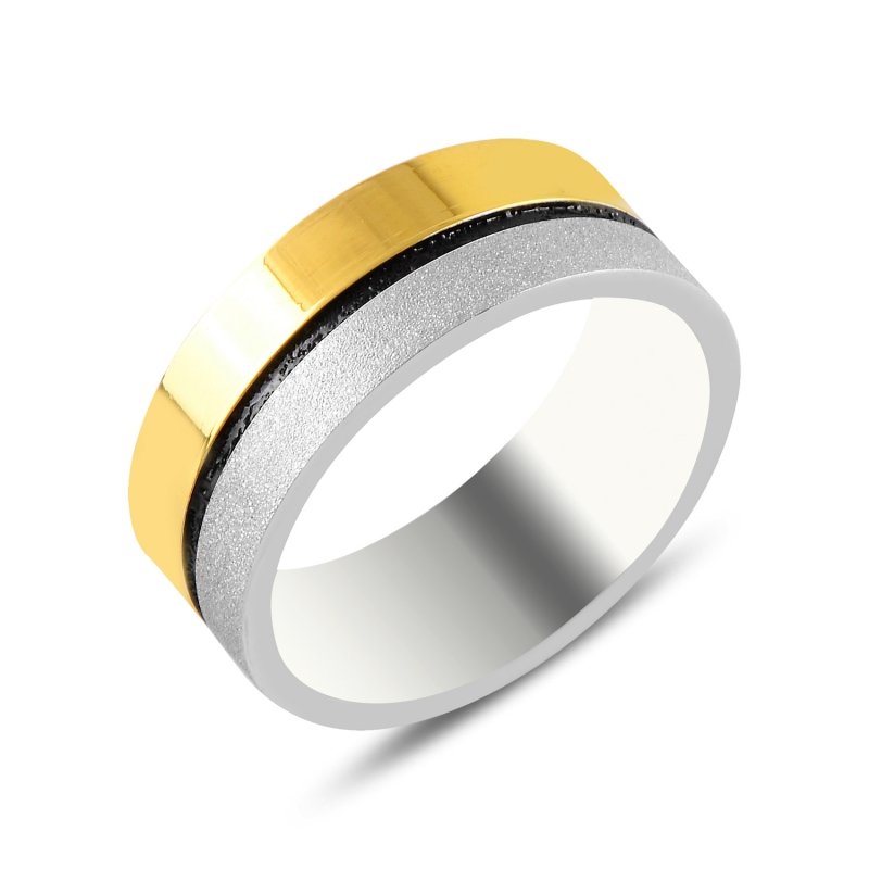 Kumlu Çift Renk 8mm Alyans - WR98355