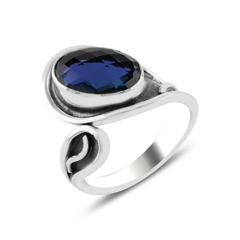 Sapphire CZ Adjustable Size Ring - R98501