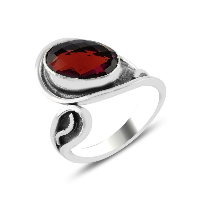 Garnet CZ Adjustable Size Ring - R98503