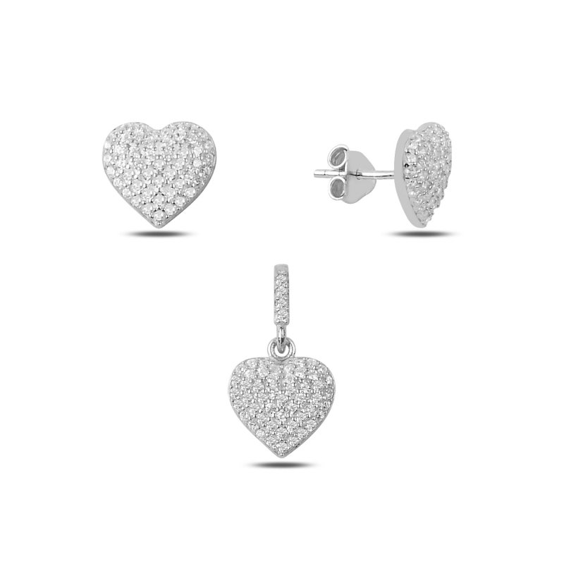 Heart CZ Stud Set - S98640