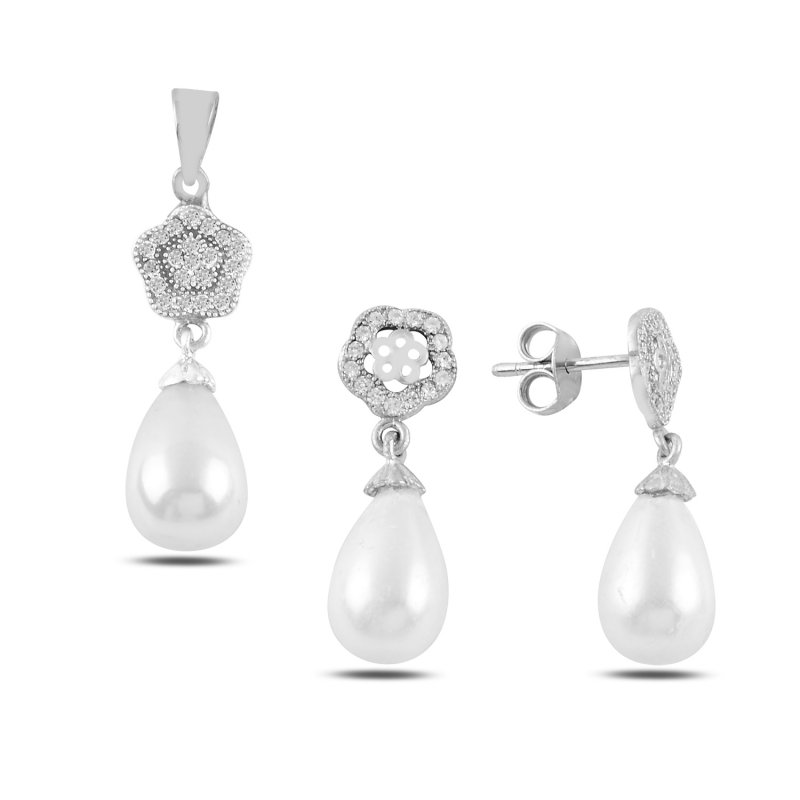 Dangle Pearl & CZ Set - S98752