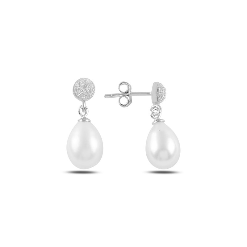 Dangle Pearl & CZ Earrings - E98757
