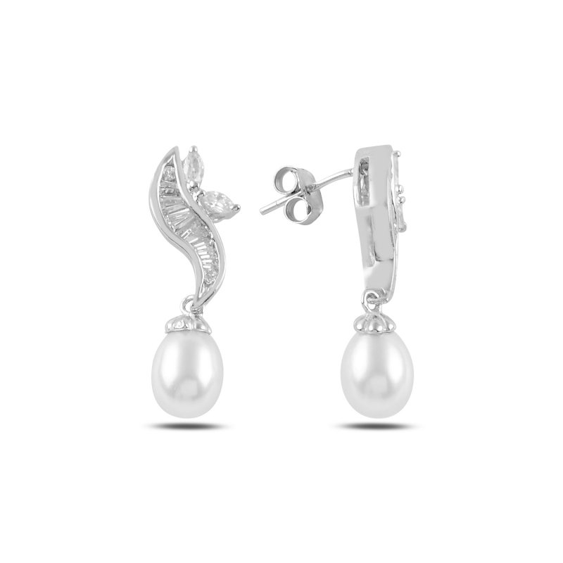 Dangle Pearl & CZ Earrings - E98760