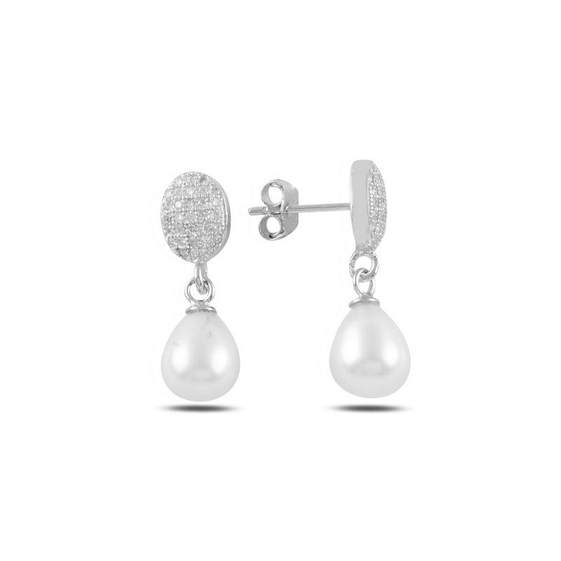 Dangle Pearl & CZ Earrings - E98761