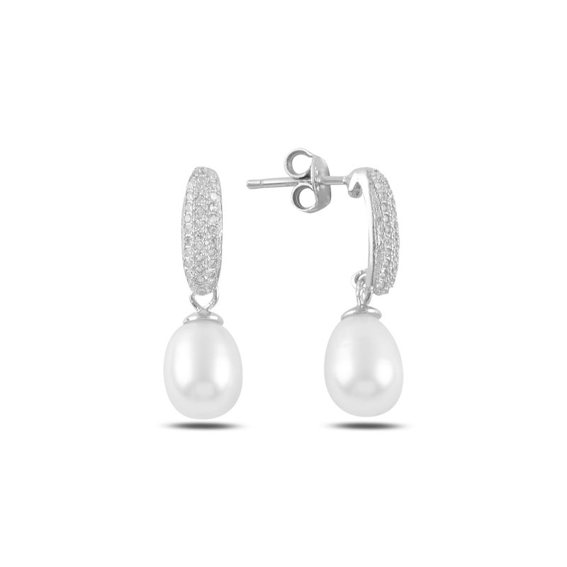 Dangle Pearl & CZ Earrings - E98762